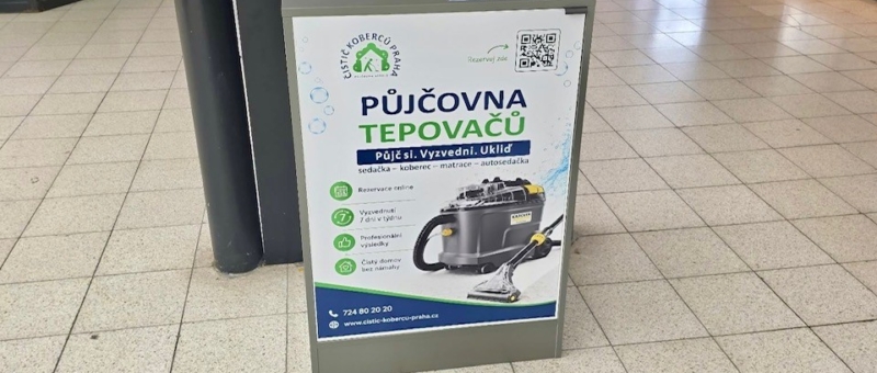 Nově u nás: půjčovna tepovače v přízemí centra u eskalátoru!